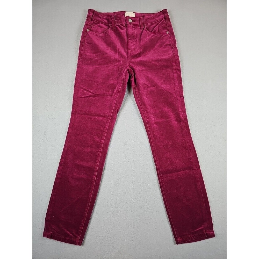 Pilcro Antrhopologie Size 28 High Rise Skinny Corduroy Pants Burgundy